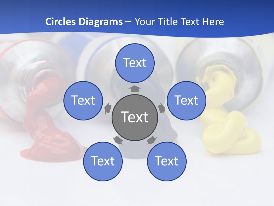 Colorful Paints Squeezed From Tubes PowerPoint Template