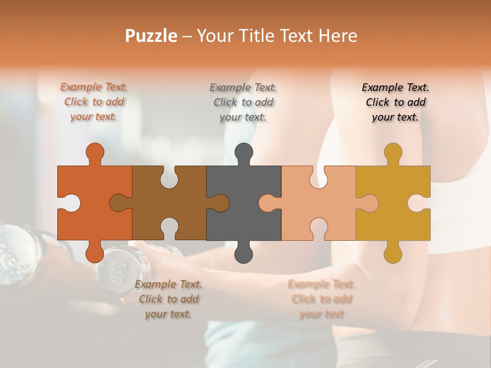 A Man And A Woman Holding Dumbs In A Gym PowerPoint Template