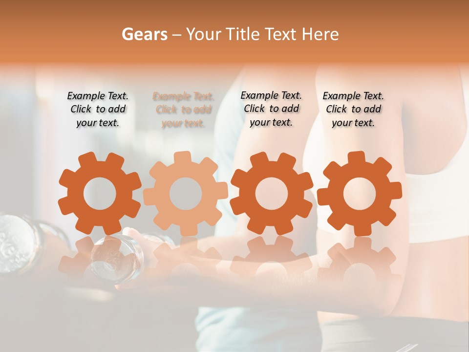 A Man And A Woman Holding Dumbs In A Gym PowerPoint Template