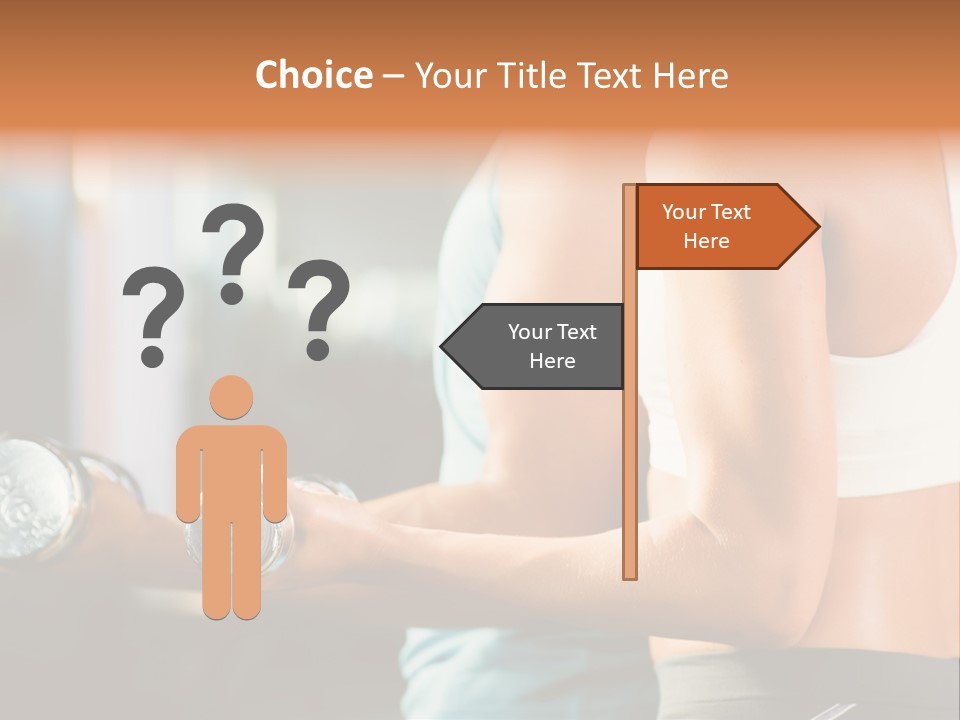 A Man And A Woman Holding Dumbs In A Gym PowerPoint Template