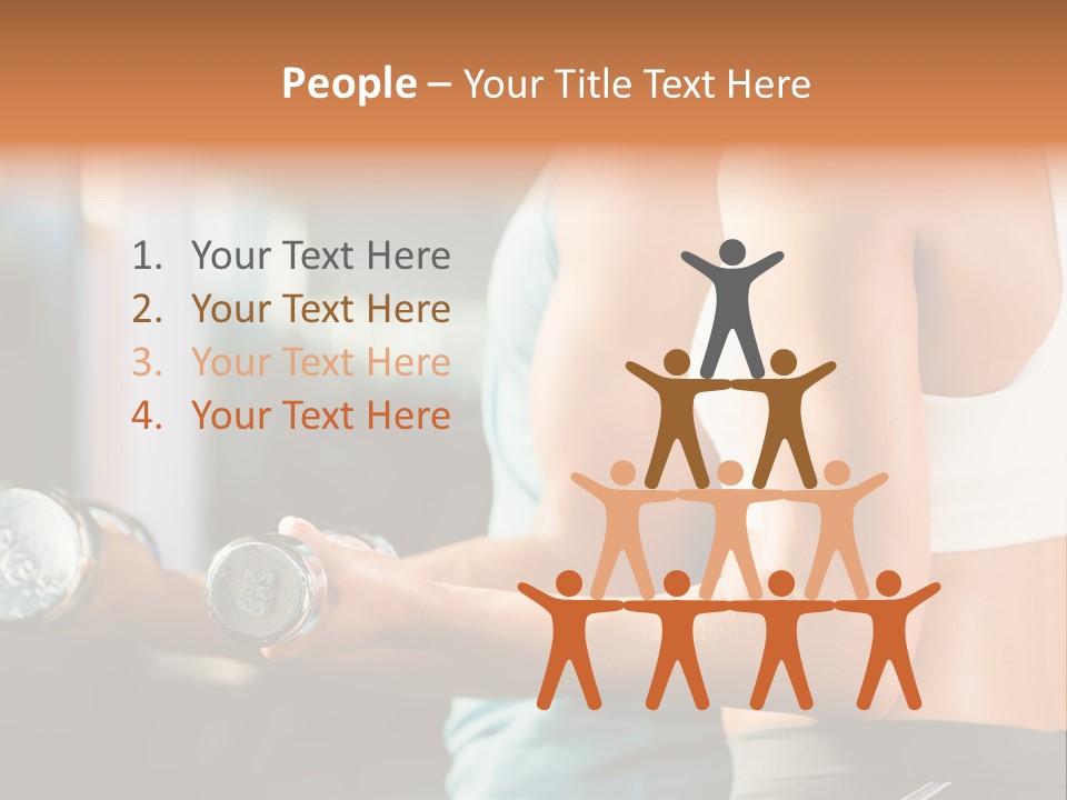 A Man And A Woman Holding Dumbs In A Gym PowerPoint Template