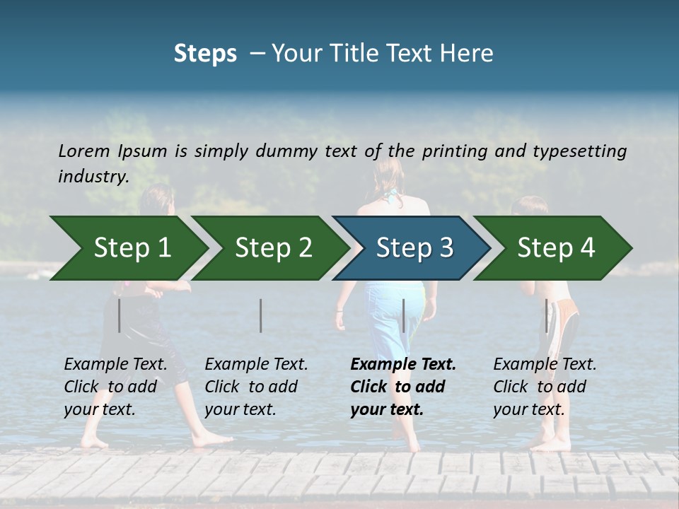 Candid Portrait Of Group Of Children At Lakeside PowerPoint Template