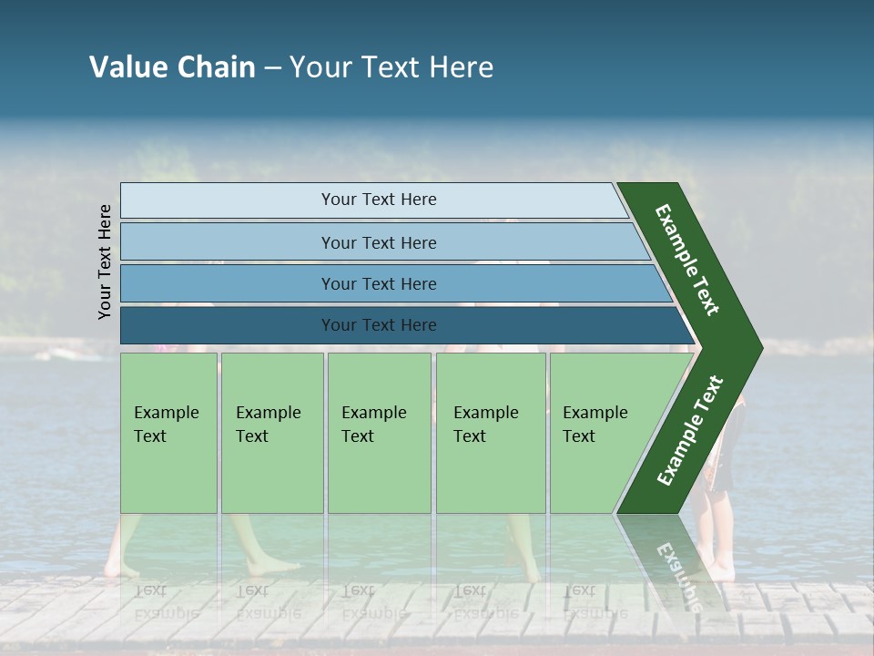 Candid Portrait Of Group Of Children At Lakeside PowerPoint Template