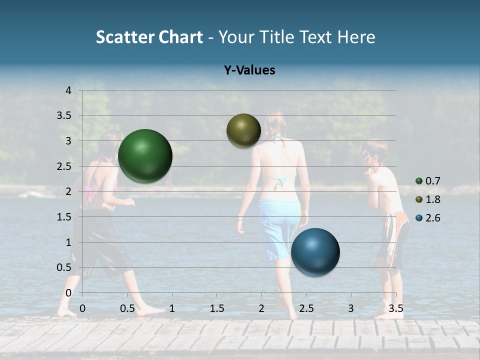 Candid Portrait Of Group Of Children At Lakeside PowerPoint Template