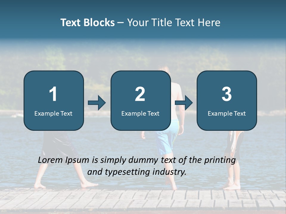 Candid Portrait Of Group Of Children At Lakeside PowerPoint Template
