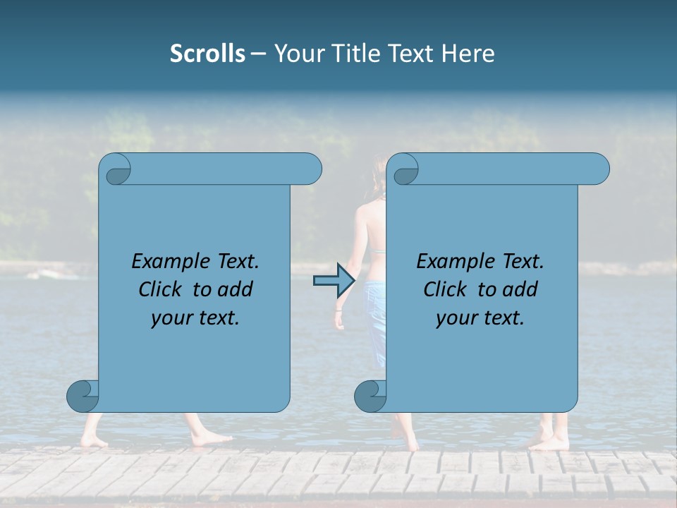 Candid Portrait Of Group Of Children At Lakeside PowerPoint Template