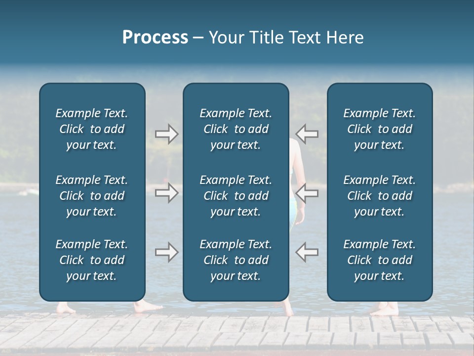 Candid Portrait Of Group Of Children At Lakeside PowerPoint Template