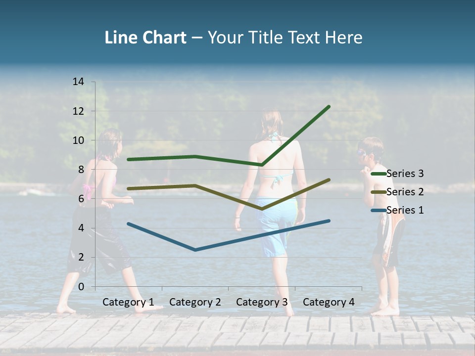 Candid Portrait Of Group Of Children At Lakeside PowerPoint Template