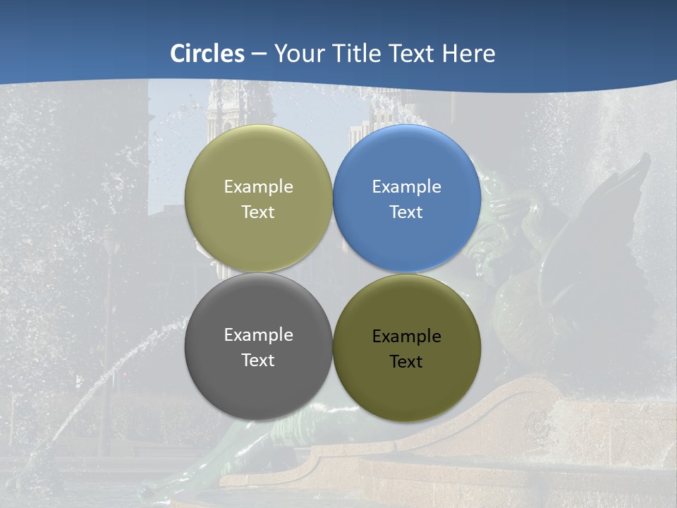 View Of City Hall From The Logan Square Fountain In Philadelphia PowerPoint Template