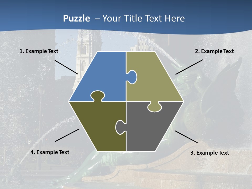 View Of City Hall From The Logan Square Fountain In Philadelphia PowerPoint Template