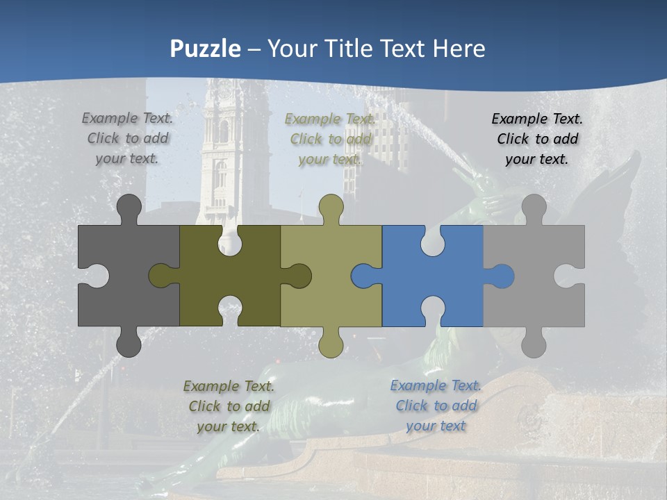 View Of City Hall From The Logan Square Fountain In Philadelphia PowerPoint Template