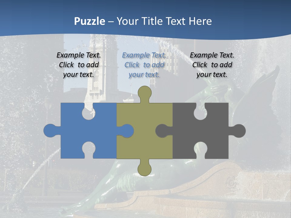 View Of City Hall From The Logan Square Fountain In Philadelphia PowerPoint Template