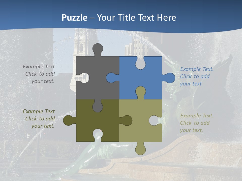 View Of City Hall From The Logan Square Fountain In Philadelphia PowerPoint Template