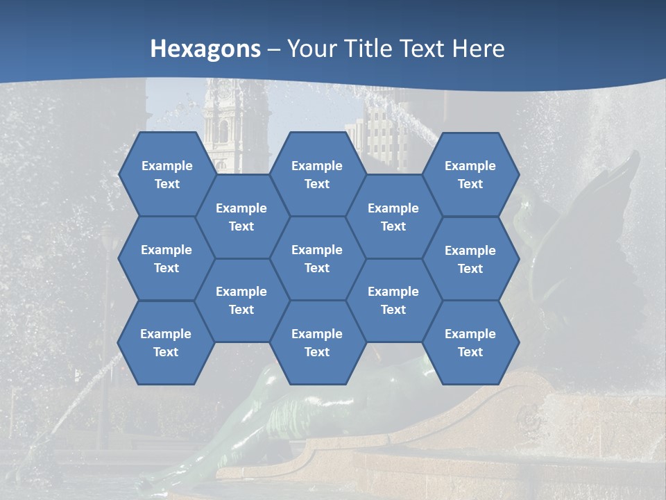 View Of City Hall From The Logan Square Fountain In Philadelphia PowerPoint Template