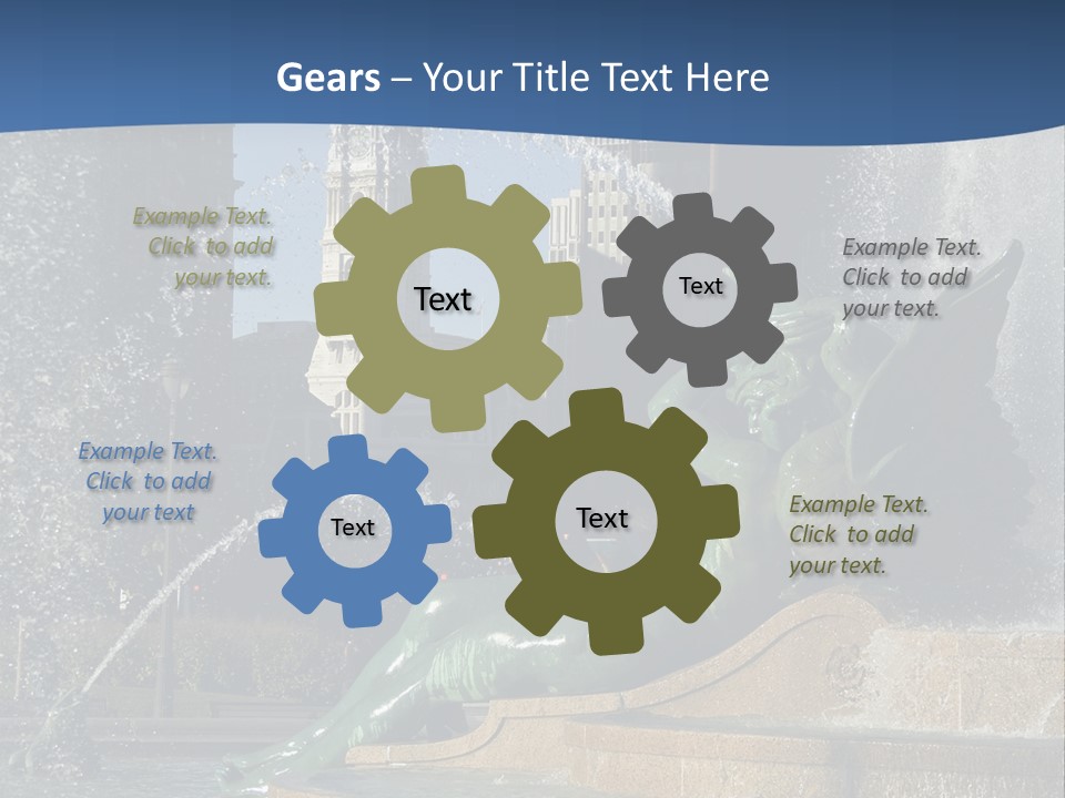 View Of City Hall From The Logan Square Fountain In Philadelphia PowerPoint Template