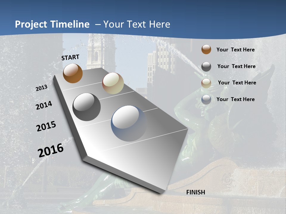 View Of City Hall From The Logan Square Fountain In Philadelphia PowerPoint Template