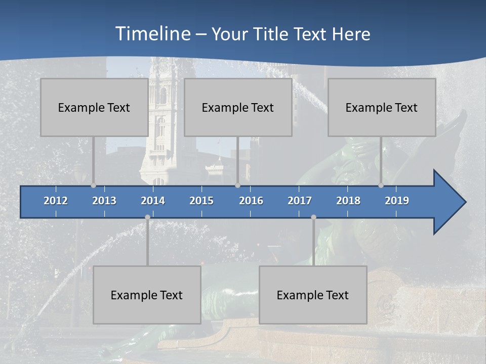 View Of City Hall From The Logan Square Fountain In Philadelphia PowerPoint Template