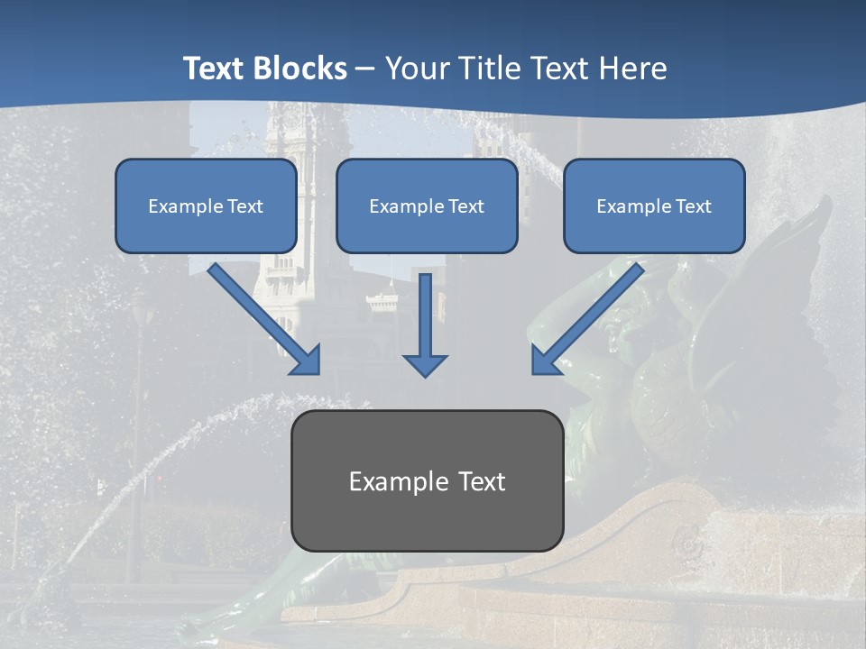 View Of City Hall From The Logan Square Fountain In Philadelphia PowerPoint Template