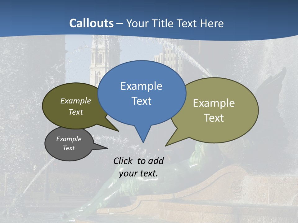 View Of City Hall From The Logan Square Fountain In Philadelphia PowerPoint Template