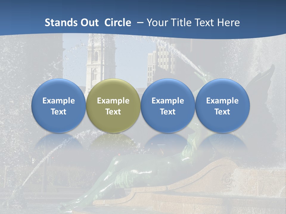 View Of City Hall From The Logan Square Fountain In Philadelphia PowerPoint Template