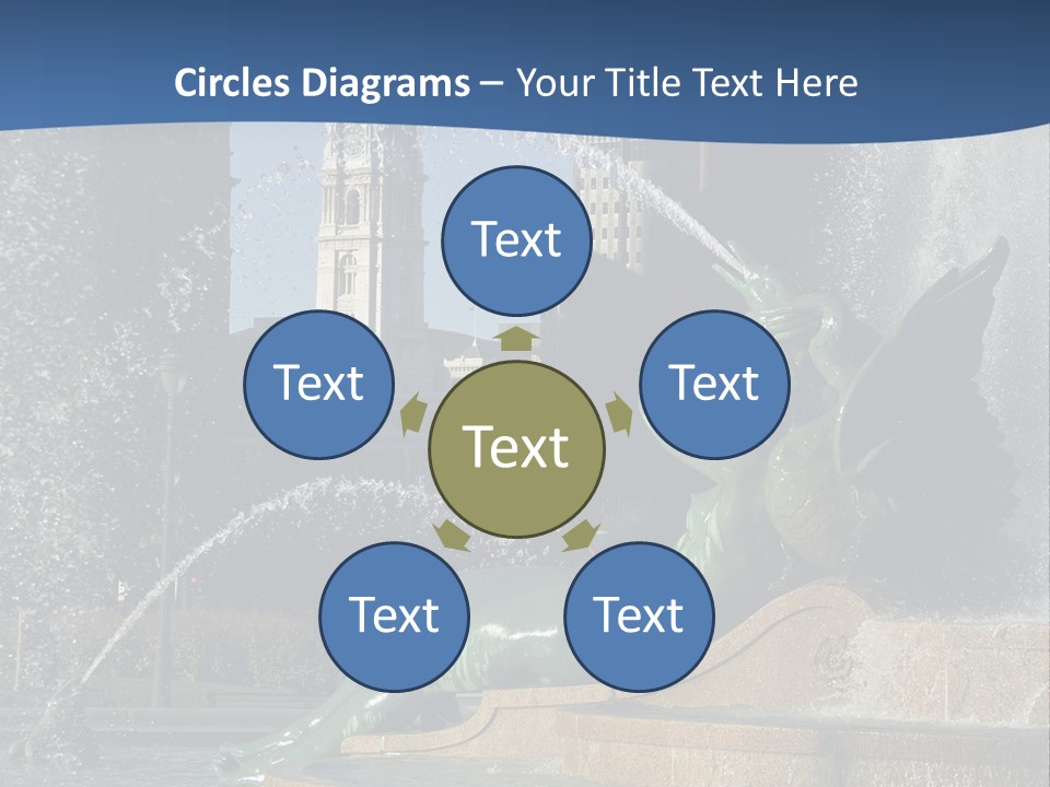 View Of City Hall From The Logan Square Fountain In Philadelphia PowerPoint Template