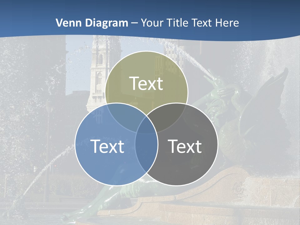 View Of City Hall From The Logan Square Fountain In Philadelphia PowerPoint Template