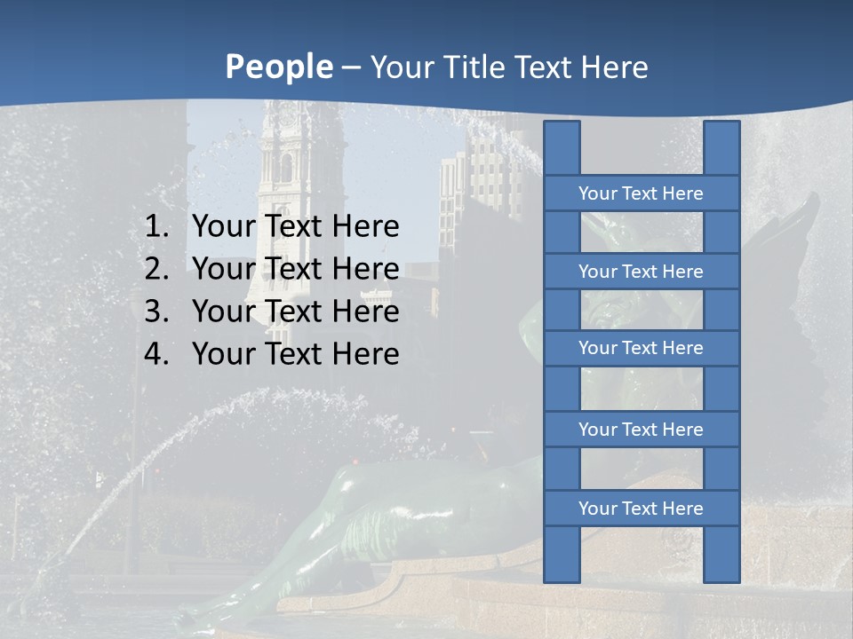 View Of City Hall From The Logan Square Fountain In Philadelphia PowerPoint Template