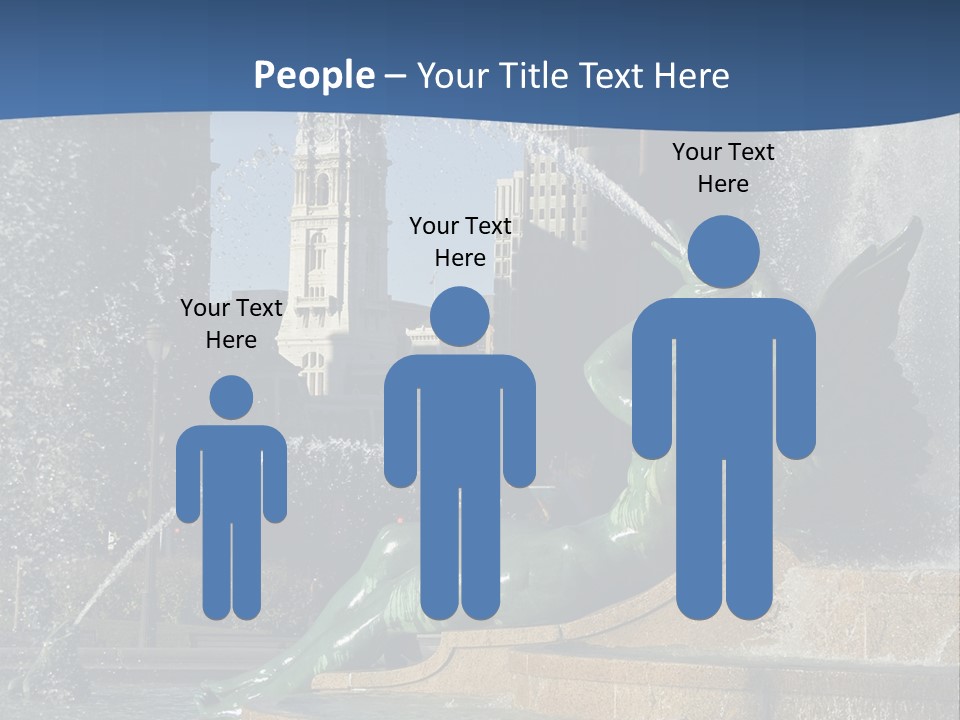 View Of City Hall From The Logan Square Fountain In Philadelphia PowerPoint Template