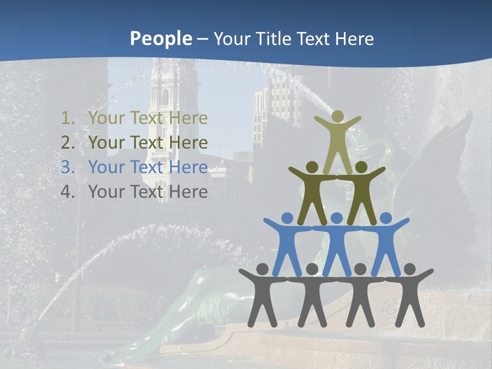 View Of City Hall From The Logan Square Fountain In Philadelphia PowerPoint Template