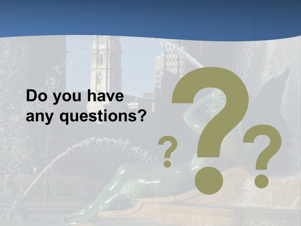 View Of City Hall From The Logan Square Fountain In Philadelphia PowerPoint Template