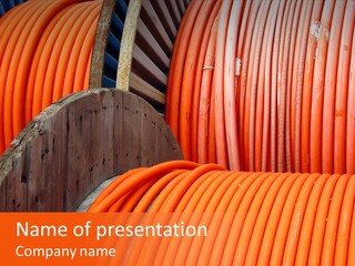 A Bunch Of Orange Hoses Stacked On Top Of Each Other PowerPoint Template