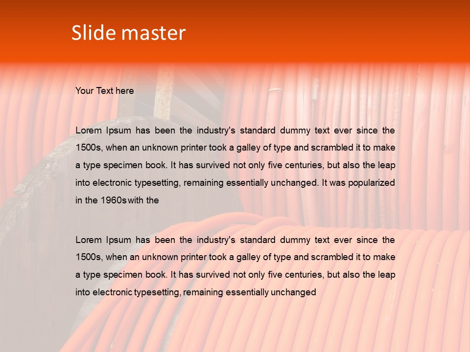 A Bunch Of Orange Hoses Stacked On Top Of Each Other PowerPoint Template