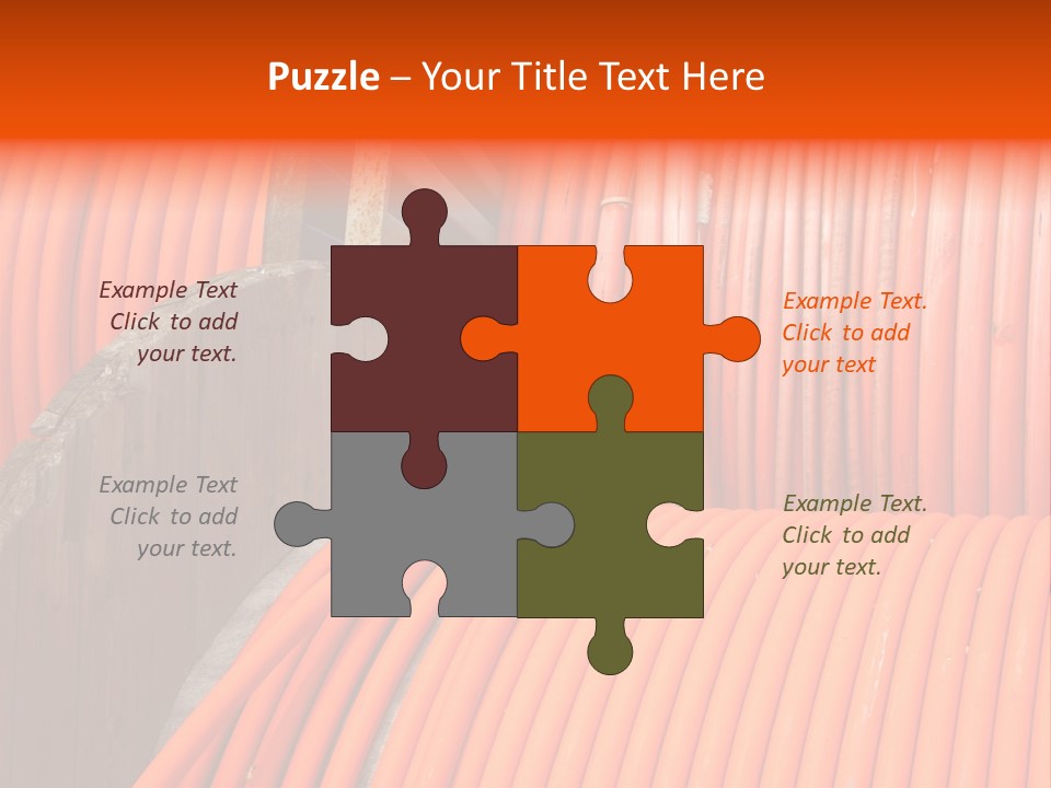 A Bunch Of Orange Hoses Stacked On Top Of Each Other PowerPoint Template