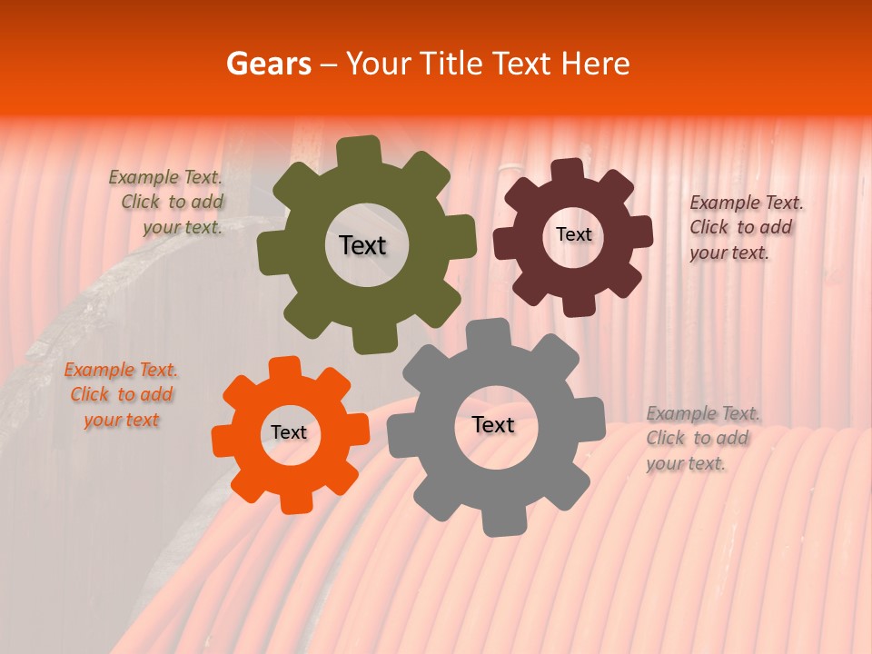 A Bunch Of Orange Hoses Stacked On Top Of Each Other PowerPoint Template