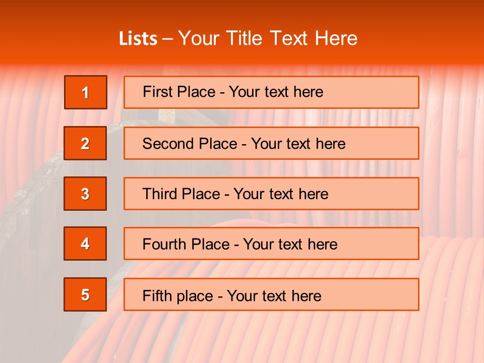 A Bunch Of Orange Hoses Stacked On Top Of Each Other PowerPoint Template