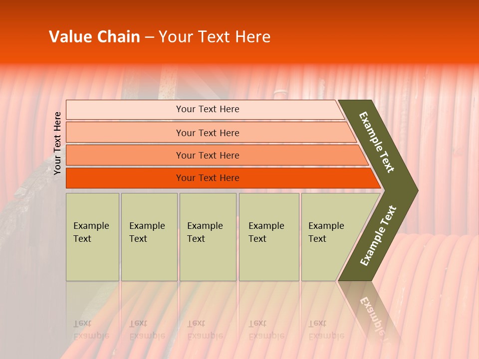 A Bunch Of Orange Hoses Stacked On Top Of Each Other PowerPoint Template