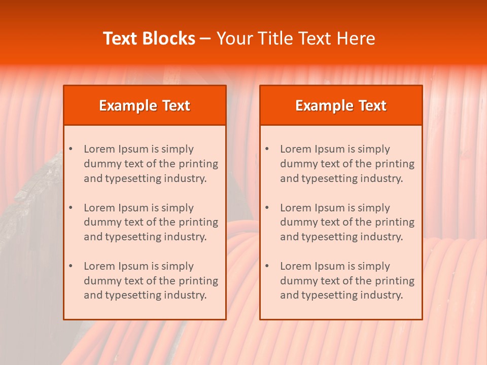 A Bunch Of Orange Hoses Stacked On Top Of Each Other PowerPoint Template