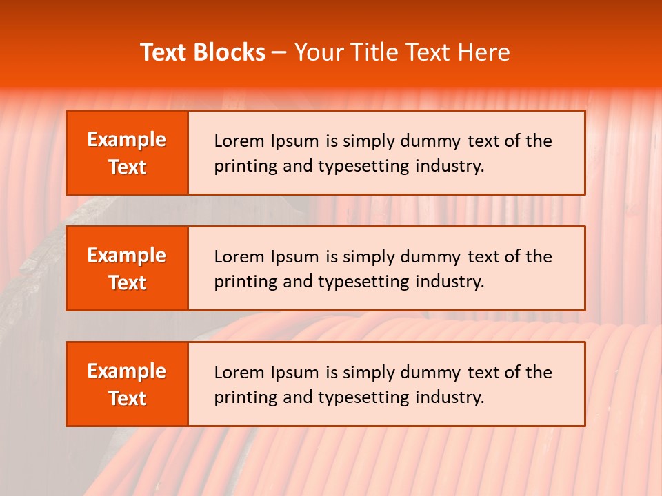 A Bunch Of Orange Hoses Stacked On Top Of Each Other PowerPoint Template