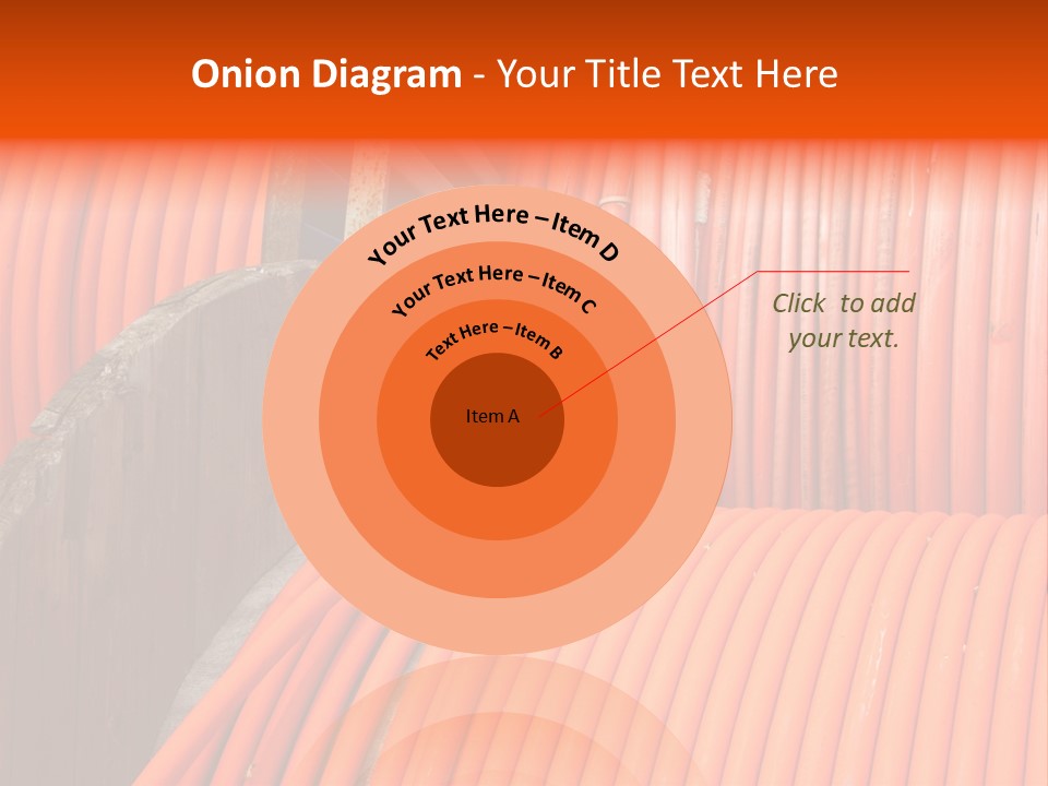 A Bunch Of Orange Hoses Stacked On Top Of Each Other PowerPoint Template