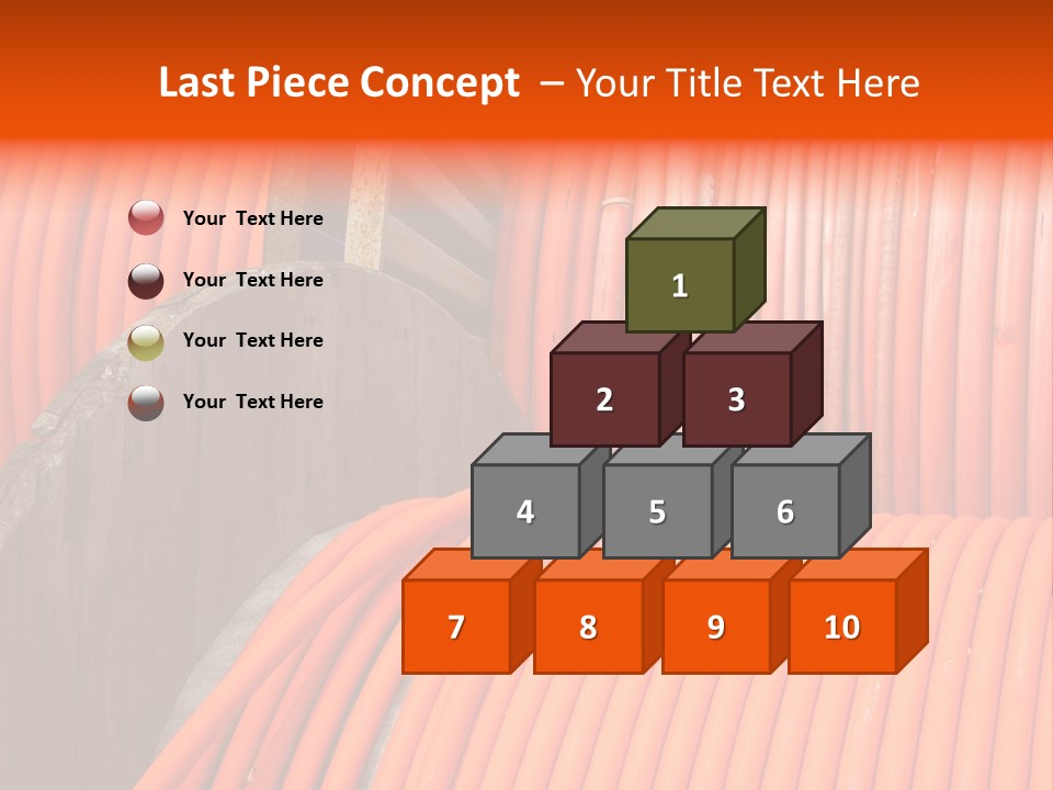 A Bunch Of Orange Hoses Stacked On Top Of Each Other PowerPoint Template