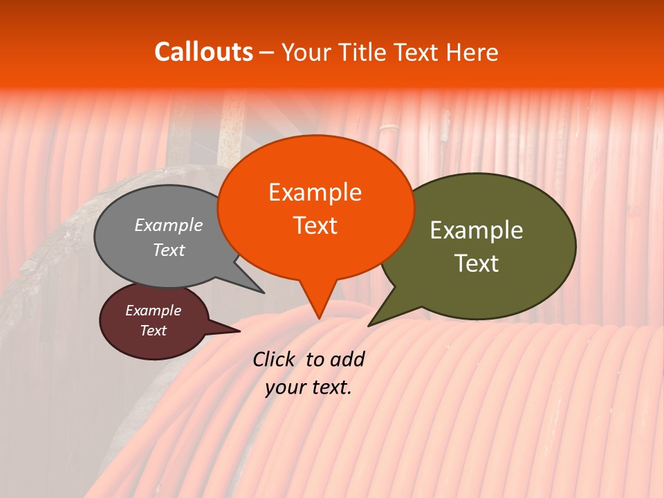 A Bunch Of Orange Hoses Stacked On Top Of Each Other PowerPoint Template