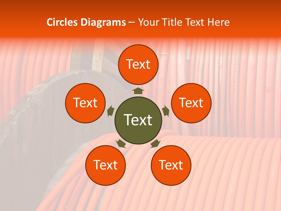A Bunch Of Orange Hoses Stacked On Top Of Each Other PowerPoint Template