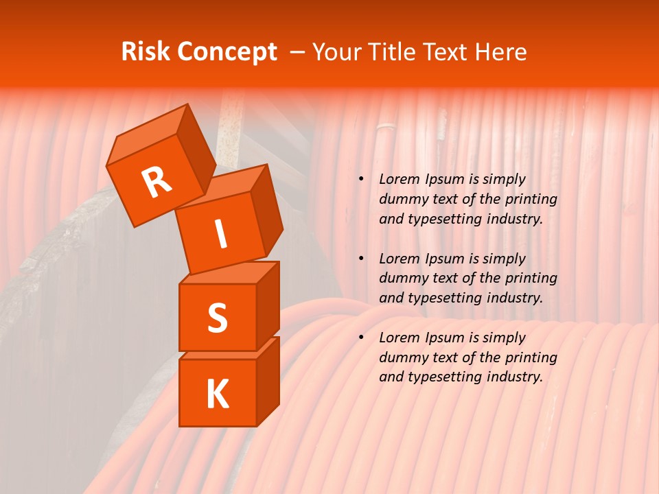 A Bunch Of Orange Hoses Stacked On Top Of Each Other PowerPoint Template