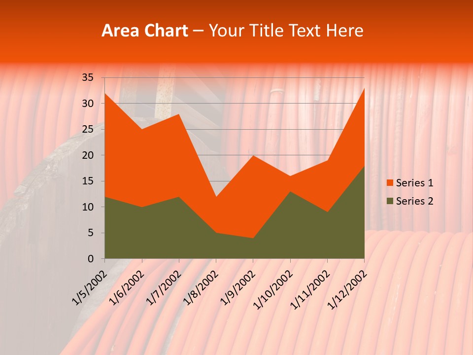 A Bunch Of Orange Hoses Stacked On Top Of Each Other PowerPoint Template
