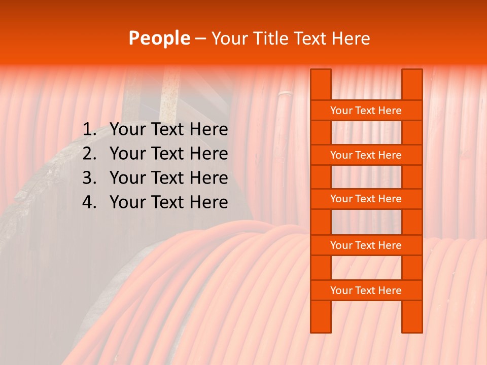 A Bunch Of Orange Hoses Stacked On Top Of Each Other PowerPoint Template