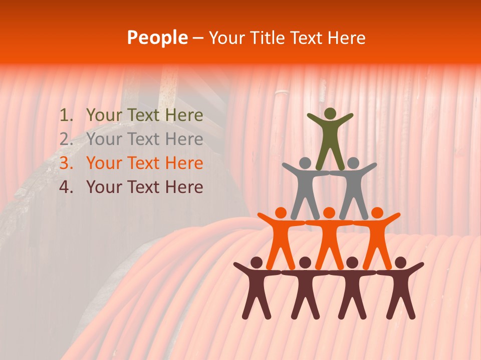 A Bunch Of Orange Hoses Stacked On Top Of Each Other PowerPoint Template