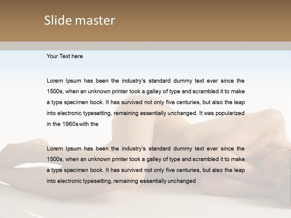 Cute Girl Laying Down In Beauty Pose With Naked Body PowerPoint Template