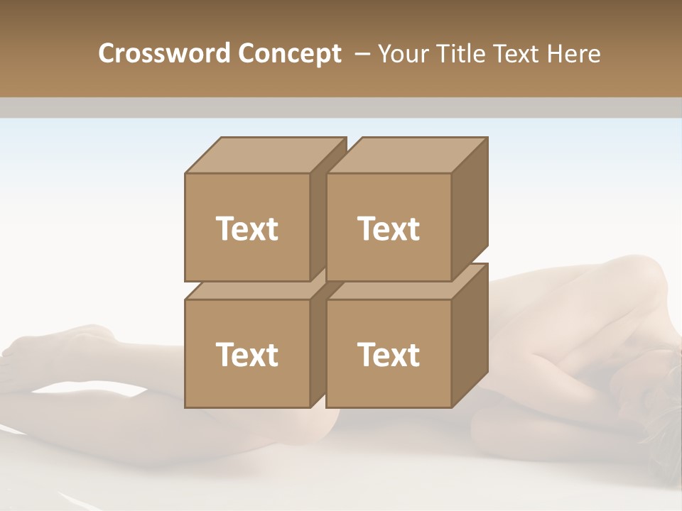 Cute Girl Laying Down In Beauty Pose With Naked Body PowerPoint Template