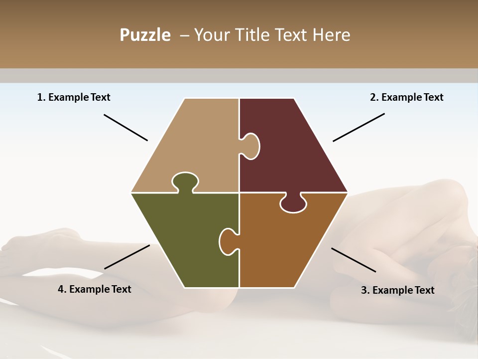 Cute Girl Laying Down In Beauty Pose With Naked Body PowerPoint Template