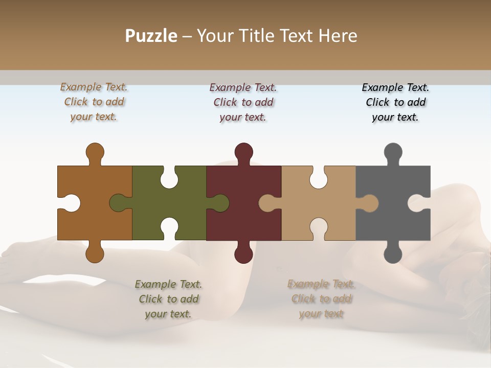 Cute Girl Laying Down In Beauty Pose With Naked Body PowerPoint Template